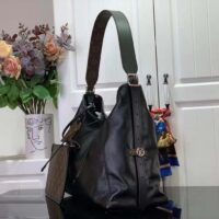 Louis Vuitton LV Women CarryAll Dark MM Black Lambskin Cowhide Leather M25143 (1)