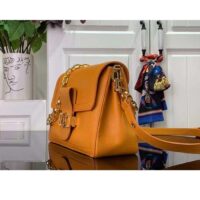 Louis Vuitton LV Women Dauphine Soft MM Handbag Apricot Calfskin Leather M25048 (8)
