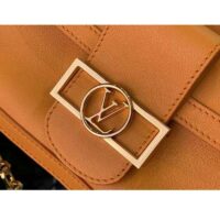 Louis Vuitton LV Women Dauphine Soft MM Handbag Apricot Calfskin Leather M25048 (8)