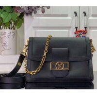 Louis Vuitton LV Women Dauphine Soft MM Handbag Black Calfskin Leather M25209 (2)