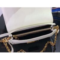 Louis Vuitton LV Women Dauphine Soft MM Handbag White Calfskin Leather M25050 (7)