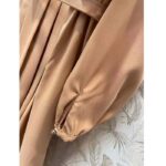 Louis Vuitton LV Women Monogram Accent Pleat Dress Silk Beige 1AFEVC – Image 9