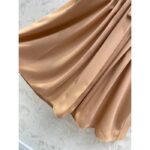 Louis Vuitton LV Women Monogram Accent Pleat Dress Silk Beige 1AFEVC – Image 5