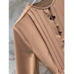 Louis Vuitton LV Women Monogram Accent Pleat Dress Silk Beige 1AFEVC – Image 8