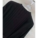 Louis Vuitton LV Women Monogram Accent Pleat Dress Silk Black 1AFDDG - Image 7