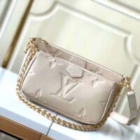 Louis Vuitton LV Women Multi Pochette Accessoires Beige Cowhide Leather M46568 (9)