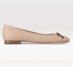 Bailarina plana Louis Vuitton LV Nina para mujer, piel de becerro rosa con monograma 1ABHDF