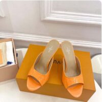 Louis Vuitton LV Women Super Mule Orange Monogram Patent Calf Leather 1ACJ6A (8)