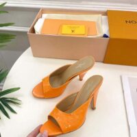 Louis Vuitton LV Women Super Mule Orange Monogram Patent Calf Leather 1ACJ6A (8)