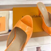 Louis Vuitton LV Women Super Mule Orange Monogram Patent Calf Leather 1ACJ6A (8)