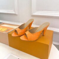 Louis Vuitton LV Women Super Mule Orange Monogram Patent Calf Leather 1ACJ6A (8)