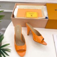 Louis Vuitton LV Women Super Mule Orange Monogram Patent Calf Leather 1ACJ6A (8)