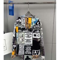Louis Vuitton Men Hooded Silk Blend Overshirt Fanzine Signature Printed 1AFAV7 (6)