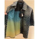 Louis Vuitton Women LV Rainbow Monogram Short-Sleeved Denim Shirt 1AB91W - Imagen 4