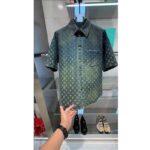 Louis Vuitton Women LV Rainbow Monogram Short-Sleeved Denim Shirt 1AB91W - Imagen 5