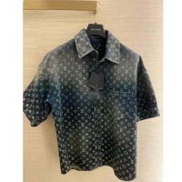 Louis Vuitton Men LV Rainbow Monogram Short-Sleeved Denim Shirt 1AB91W (9)