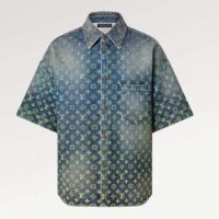 Louis Vuitton Men LV Rainbow Monogram Short-Sleeved Denim Shirt 1AB91W (9)