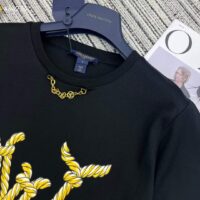 Louis Vuitton Men Nautical LV T-Shirt Cotton Black 1AFMZA (7)