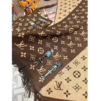 Louis Vuitton Unisex LV Friends Scarf Brown Allover Monogram MP2964 (1)