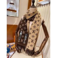Louis Vuitton Unisex LV Friends Scarf Brown Allover Monogram MP2964 (1)