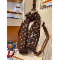 Louis Vuitton Unisex LV Friends Scarf Brown Allover Monogram MP2964 (1)
