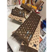 Louis Vuitton Unisex LV Friends Scarf Brown Allover Monogram MP2964 (1)
