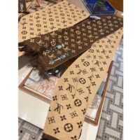 Louis Vuitton Unisex LV Friends Scarf Brown Allover Monogram MP2964 (1)