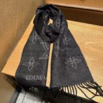 Louis Vuitton Unisex LV Mahina Flight Mode Scarf Black Cashmere Wool M77902 - Image 4