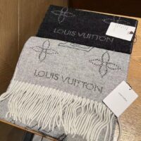 Louis Vuitton Unisex LV Mahina Flight Mode Scarf Cream Cashmere Wool M77903 (2)