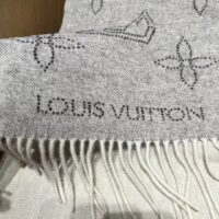 Louis Vuitton Unisex LV Mahina Flight Mode Scarf Cream Cashmere Wool M77903 (2)