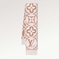 Louis Vuitton Unisex LV Medallion Scarf Beige Wool Jacquard M79213 (7)