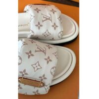 Louis Vuitton Unisex LV Pool Pillow Flat Comfort Mule Beige Monogram 1ACJZA (2)