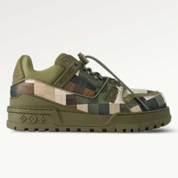 Louis Vuitton Unisex LV Trainer Maxi Sneaker Khaki Green Calf Leather 1ACNCZ