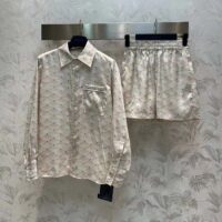 Louis Vuitton Women LV 3D Malletage Print Pajama Shirt Silk 1AFFYG (12)