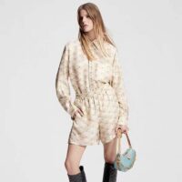 Louis Vuitton Women LV 3D Malletage Print Pajama Shorts Silk