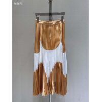 Louis Vuitton Women LV Abstract Insert Pleated Skirt Silk Beige 1AFDUJ (9)