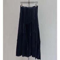 Louis VuittoLouis Vuitton Women LV Abstract Insert Pleated Skirt Silk Black 1AFGOEn Women LV Abstract Insert Pleated Skirt Silk Black 1AFGOE (2)