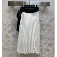 Louis Vuitton Women LV Bow Detail Pleated Wrap Skirt White 1AFFX3 (4)