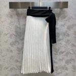 Louis Vuitton Women LV Bow Detail Pleated Wrap Skirt White 1AFFX3 - Image 2