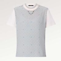 Louis Vuitton Women LV Damier Front T-Shirt Cotton Creamy White 1AFPA0 (4)