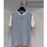 Louis Vuitton Women LV Damier Front T-Shirt Cotton Creamy White 1AFPA0 (4)