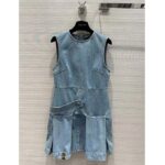 Louis Vuitton Women LV Denim Button Tab Pleat Dress Cotton Blue 1AFLXY - Bild 2