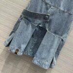 Louis Vuitton Women LV Denim Button Tab Pleat Dress Cotton Blue 1AFLXY - Bild 8
