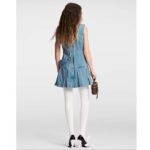 Louis Vuitton Women LV Denim Button Tab Pleat Dress Cotton Blue 1AFLXY - Bild 12