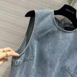 Louis Vuitton Women LV Denim Button Tab Pleat Dress Cotton Blue 1AFLXY - Bild 7