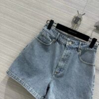 Louis Vuitton Women LV Denim Carpenter Shorts Cotton Blue 1AFPDU (10)