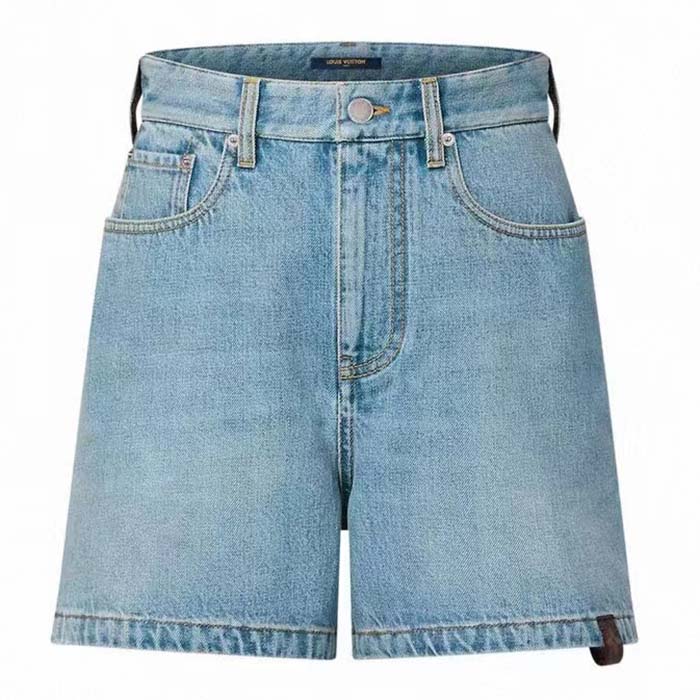 Louis Vuitton Women LV Denim Carpenter Shorts Cotton Blue 1AFPDU