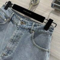 Louis Vuitton Women LV Denim Carpenter Shorts Cotton Blue 1AFPDU (10)