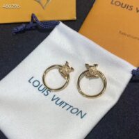 Louis Vuitton Women LV Eclipse Earrings Metal Gold-Color Initials M00763 (5)