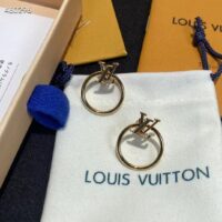 Louis Vuitton Women LV Eclipse Earrings Metal Gold-Color Initials M00763 (5)